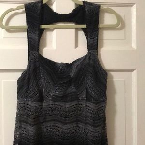 Free People Black Gray Dress Size 12 mini
